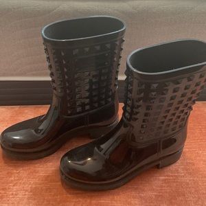 Black Valentino rain boots size 39 women
